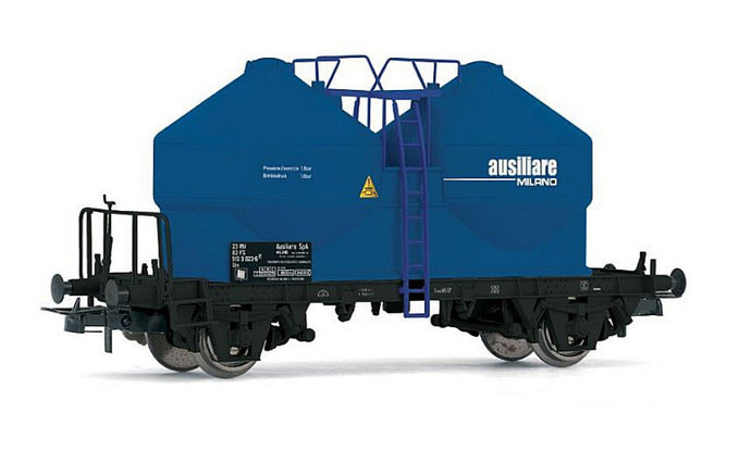 FS 2-AXLE SILO WAGON 2 DOMES AUSILIARE BLUE LIVERY EP.IV 1:87