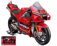 Indlæs billede til gallerivisning Ducati DESMOSEDICI LENOVO TEAM #63 FRANCESCO BAGNAIA MOTO GP WORLD CHAMPION 2022 rød/sort 1:6