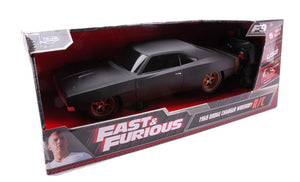 Dodge CHARGER WIDEBODY 1968 DOM FAST & FURIOUS RADIO CONTROL sort/guld 1:16