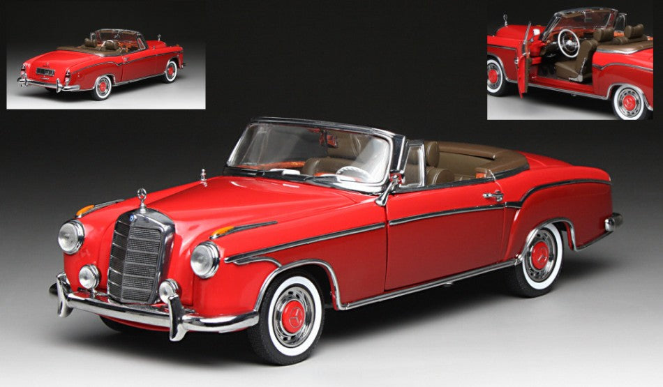 MERCEDES 220 SE CABRIO 1960 RED/DARK RED 1:18