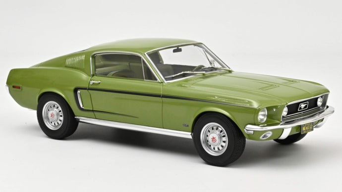 FORD MUSTANG FASTBACK GT 1968 LIGHT GREEN METALLIC 1:12