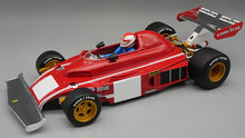 Indlæs billede til gallerivisning Ferrari 312 B3 CLAY REGAZZONI TEST MONZA + FIGUUR rød/hvid/sølv 1:18