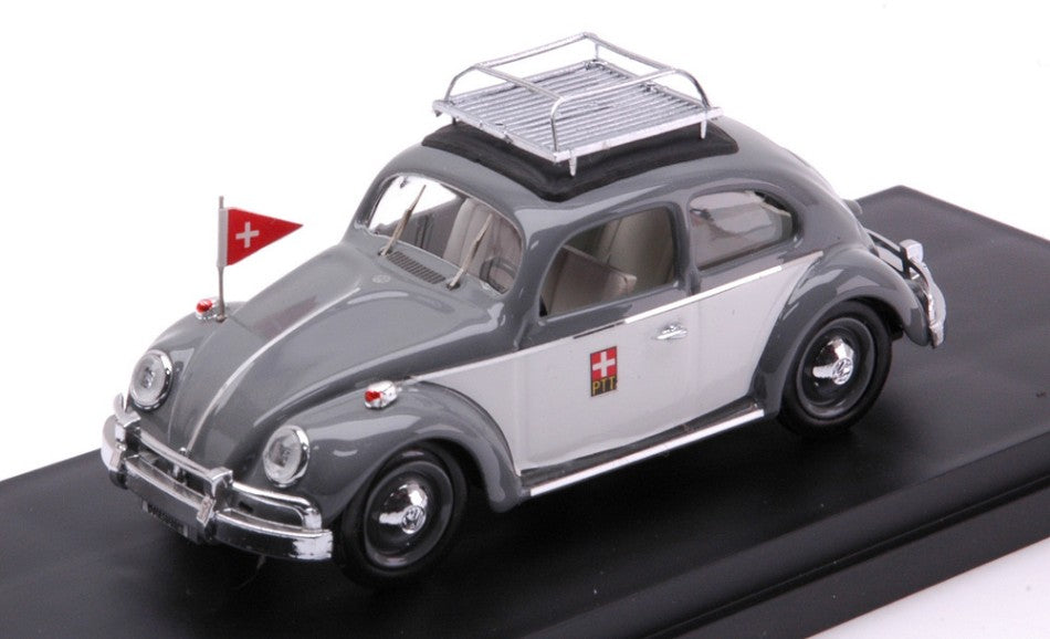 VOLKSWAGEN BEETLE SWISS POST 1963 BLACK WHITE 1:43