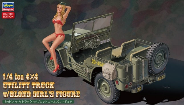 JEEP WILLYS MB U.S 1/4 TON 4X4 MILITARY UTILITY TRUCK WITH BLOND GIRL FIGURE 1942 / 1:24