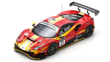 Indlæs billede til gallerivisning FERRARI 488 GT3 EVO 3.9L TURBO V8 TEAM AF CORSE N 21 24h SPA 2022 ALESSANDRO BALZAN - HUGO DELACOUR - DAVID PEREL CEDRIC SBIRRAZZUOLI RED YELLOW BLACK 1:43