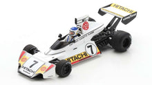Indlæs billede til gallerivisning Brabham BT44 #7 CARLOS REUREMANN BELGIUM GP 1974 hvid/gul/rød 1:43
