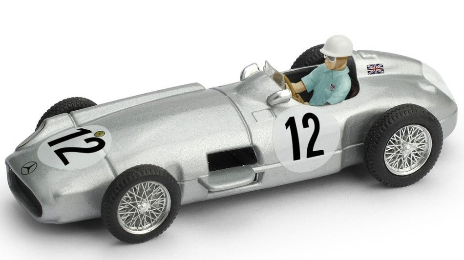 MERCEDES W196 WINNER GR.BRITAIN GP 1955 STIRLING MOSS W/PILOTE 1:43