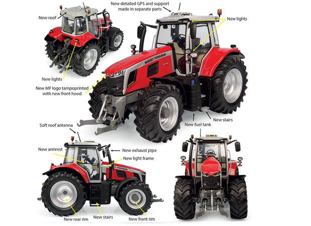 MASSEY FERGUSON MF7S.190 TRACTOR 2022 RED GREY 1:32