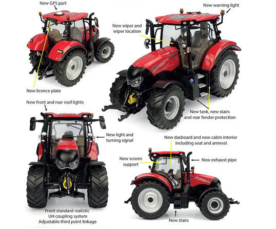 CASE-IH MAXXUM 145 TRACTOR 2017 RED BLACK 1:32