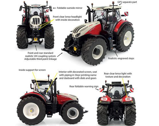 STEYR 6280 ABSOLUT CVT TRACTOR 2022 RED WHITE 1:32