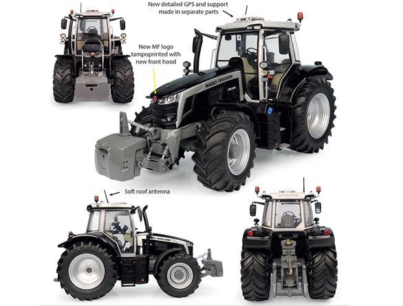 MASSEY FERGUSON MF7S.190 TRACTOR BLACK EDITION 2022 BLACK SILVER 1:32