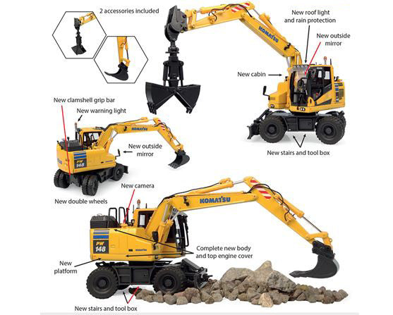 ESCAVATORE KOMATSU PW148-11 C/ACCESSORI 1:50