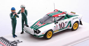 LANCIA STRATOS HF TEAM ALITALIA (night version) N 10 WINNER RALLY MONTECARLO 1976 WITH FIGURE SANDRO MUNARI - SILVIO MAIGA WHITE GREEN RED 1:43