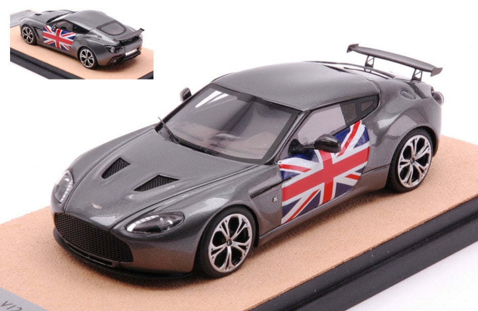 ASTON MARTIN V12 ZAGATO 2012 SILVERGUN W/ENGLAND FLAG ED.LIM.PCS 10 1:43
