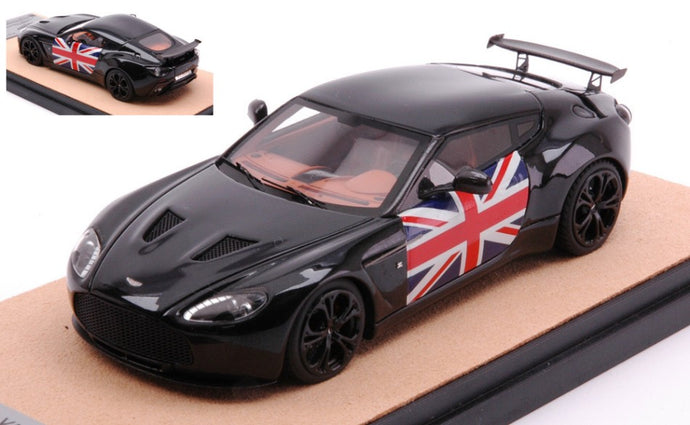 ASTON MARTIN V12 ZAGATO 2012 BLACK W/ENGLISH  FLAG  ED.LIM.PCS 10 1:43