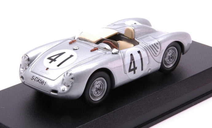 PORSCHE 550RS SPIDER TEAM PORSCHE K.G. N 41 12h SEBRING 1958 HARRY SCHELL - WOLFANG SEIDEL SILVER 1:43