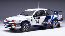 Indlæs billede til gallerivisning Ford SIERRA RS COSWORTH #14 SAINZ/MOYA RALLY FINLAND 1988 hvid/blå 1:24