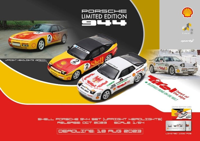 PORSCHE SET 2X 944 SHELL N 2 RACING + 944 N 0 RACING TURBO CUP 1989 VARIOUS 1:64