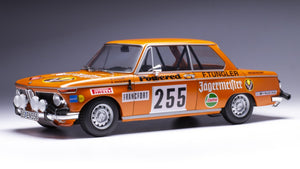 BMW 2002 "JAGERMEISTER" #255 STILLER/WAGENER RALLY MONTE CARLO 1973 orange 1:18