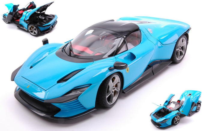 FERRARI DAYTONA SP3 LIGHT BLUE SIGNATURE W/OPENINGS 1:18