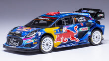 Indlæs billede til gallerivisning Ford PUMA RALLY1 #7 LOUBET/VEILLAS CENTRAL EUROPEAN RALLY 2023 blå/gul/rød 1:43