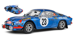 RENAULT ALPINE A110 1600S (night version) N 23 RALLY MONTECARLO 1972 JEAN PIERRE NICOLAS - MICHEL VIAL BLUE MET 1:18