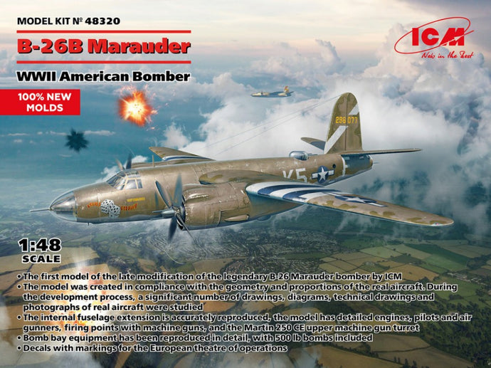 B-26B MARAUDER WWII AMERICAN BOMBER KIT 1:48