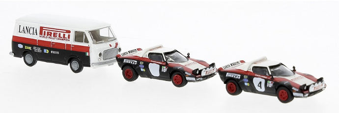 SET LANCIA STRATOS HF AND FIAT 238 BOX WAGON LANCIA RALLY TEAM 1:87