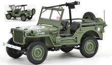 Indlæs billede til gallerivisning JEEP WILLYS CABRIOLET OPEN ARMY D-DAY NORMANDY 1944 MILITARY GREEN 1:18