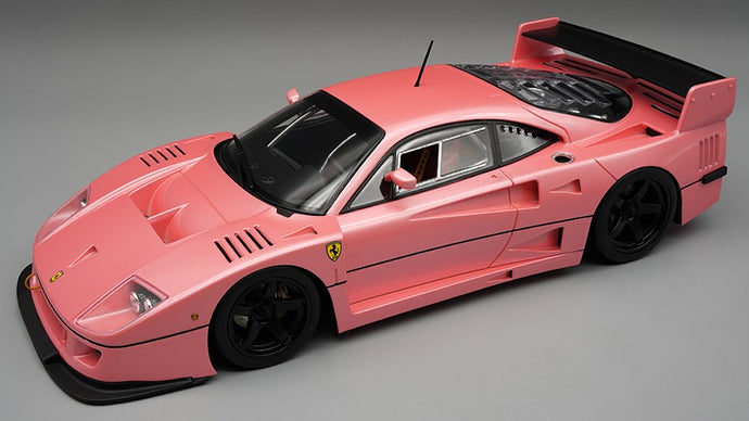 FERRARI F40 LM 1996 PRESS VERSION MET.PINK WITH BLACK RIMS 1:18