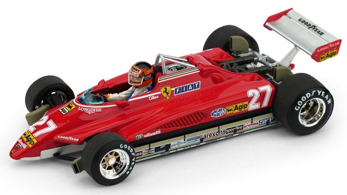 FERRARI F1 126C2 N 27 BRAZILIAN GP 1982 GILLES VILLENEUVE - WITH DRIVER FIGURE RED 1:43