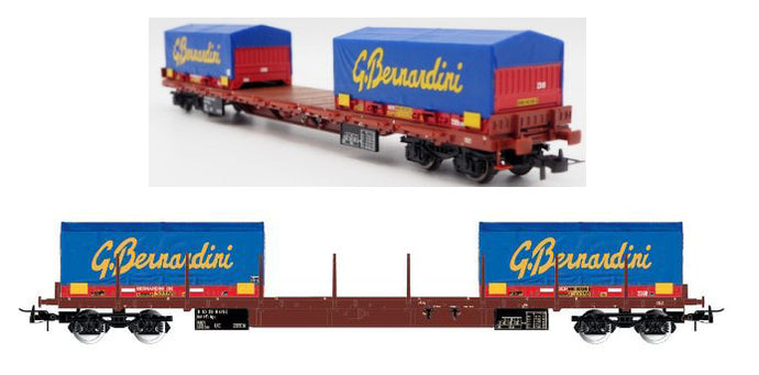 FS 4-AXLE FLAT WAGON WITH 2x20 CONTAINERS GRUPPO BERNARDINI EP.VI 1:87