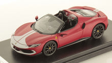 Indlæs billede til gallerivisning FERRARI 296 GTS SPIDER ASSETTO FIORANO OPEN ROOF 2022 ROSSO F-1-75 - MATT RED SILVER 1:43
