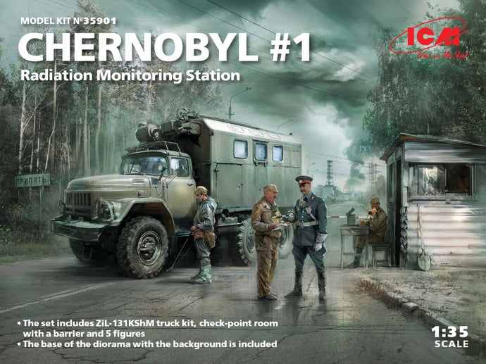 CHERNOBYL RADIATION MONITORING STATION ZIL-131 KShM TRUCK KIT 1:35
