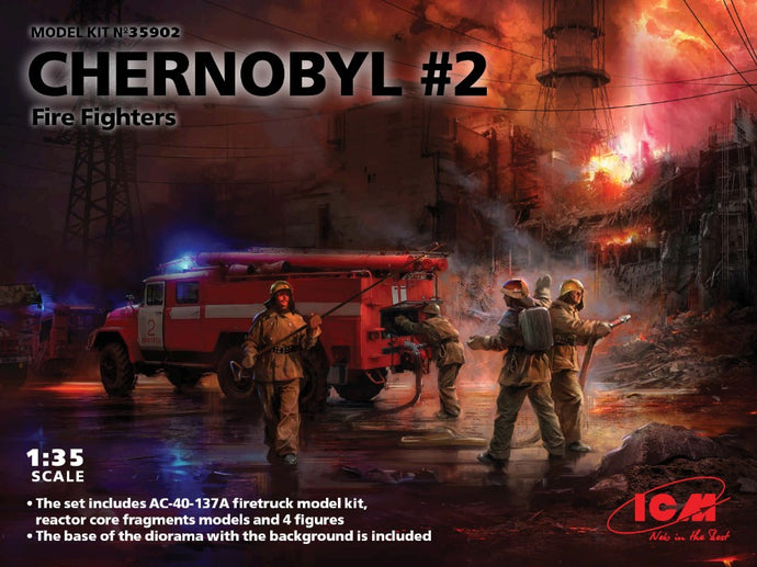 CHERNOBYL FIRE FIGHTERS AC-40 137A FIRETRUCK & 4 FIGURES KIT 1:35