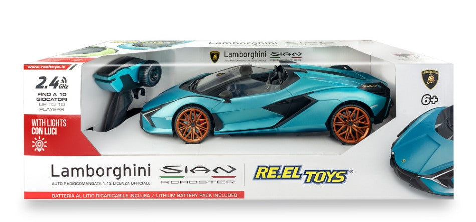 LAMBORGHINI SIAN BLUE C/BATTERIE RICARICABILI AL LITIO Fjernstyret 1:12