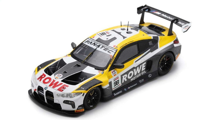 BMW 4-SERIES M4 GT3 TEAM ROWE RACING N 98 WINNER 24h SPA 2023 PHILIPP ENG - MARCO WITTMANN - NICK YELLOLY WHITE GREY YELLOW 1:43