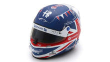 Indlæs billede til gallerivisning STILO HELMET F1 CASCO HELMET ALFA ROMEO C43 TEAM STAKE N 77 BRITISH GP 2023 VALTTERI BOTTAS BLUE RED WHITE 1:5