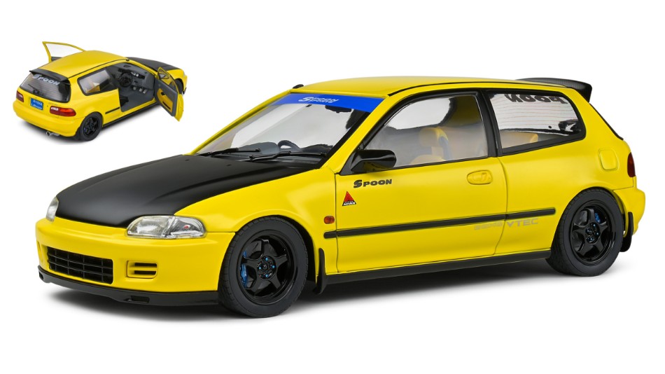 HONDA CIVIC EG6 SiR II SPOON 1991 YELLOW/BLACK 1:18
