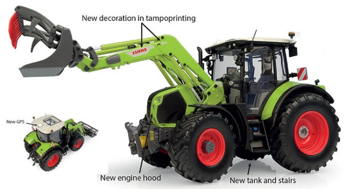 CLAAS ARION 510 + FU20 TRACTOR WITH FRONT SCRAPER 2020 LIGHT GREEN 1:32