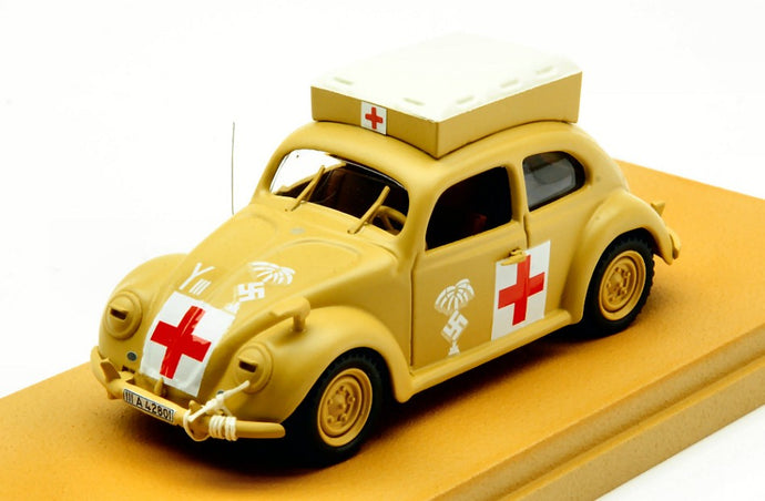 VOLKSWAGEN BEETLE KAFER MAGGIOLINO AMBULANCE AFRICA KORPS 1941 MILITARY SAND 1:43