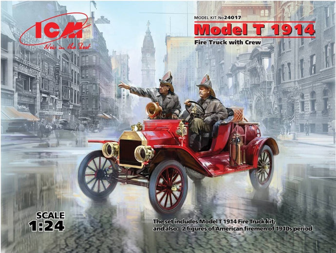 MODEL T 1914 FIRE TRUCK WITH CREW KIT 1:24