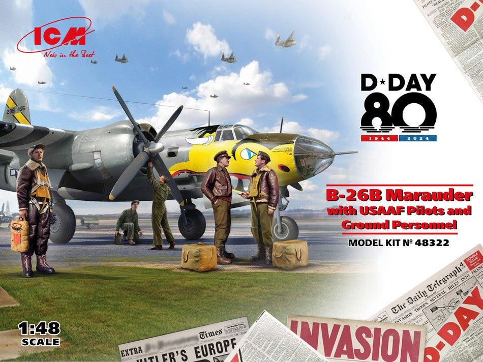 B-26B MARAUDER WITH USAAF PILOTS AND GROUND PERSONNELL KIT 1:48