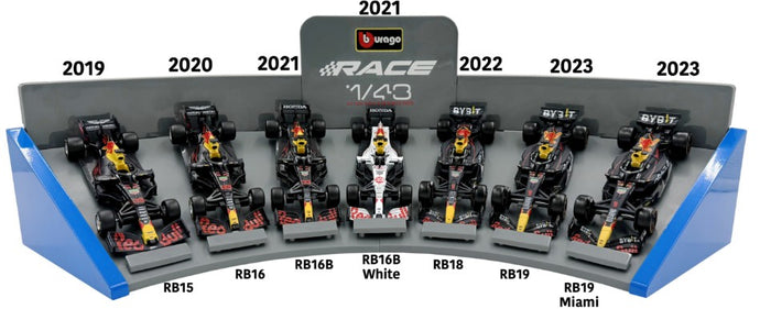 RED BULL RB15, RB16, RB16B, RB16B WHITE, RB18, RB19, RB19 MIAMI 1:43