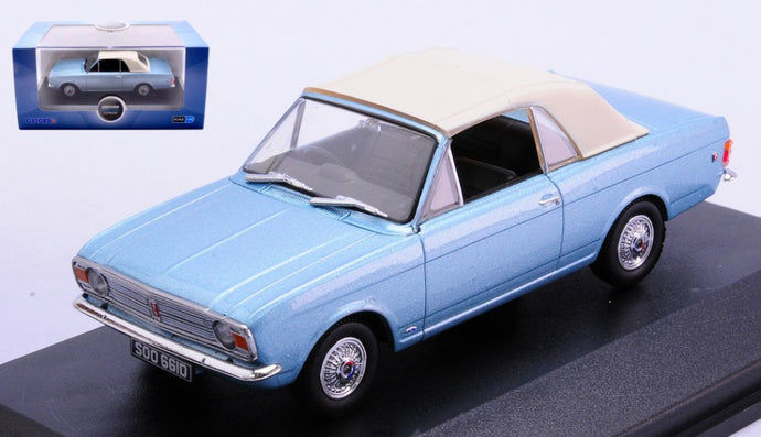 FORD CORTINA MKII CRAYFORD CONVERTIBLE METALLIC LIGHT BLUE/WHITE 1:43