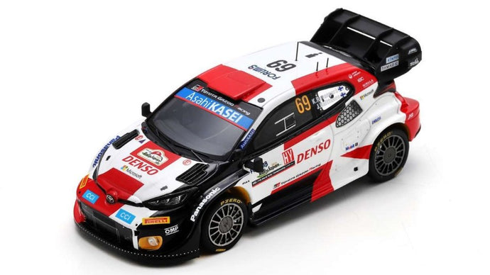 TOYOTA YARIS GR HYBRID RALLY1 TEAM TOYOTA GAZOO RACING WRT N 69 3rd RALLY JAPAN 2023 KALLE ROVANPERA - JONNE HALTTUNEN WHITE RED BLACK 1:43