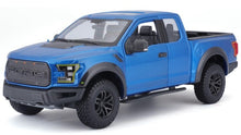 Indlæs billede til gallerivisning FORD USA F-150 RAPTOR PICK-UP 2017 BLUE MET 1:24