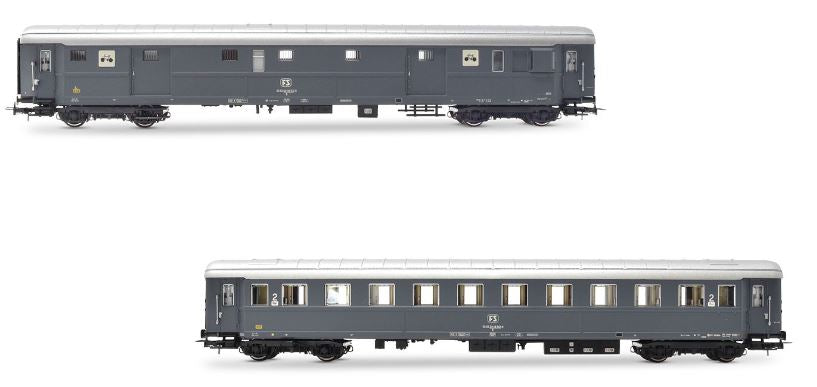 FS 2 CARROZZE 1 BAGAGL.TRASP.BICICLETTE 1 2a CLASSE EP.IV B 1:87