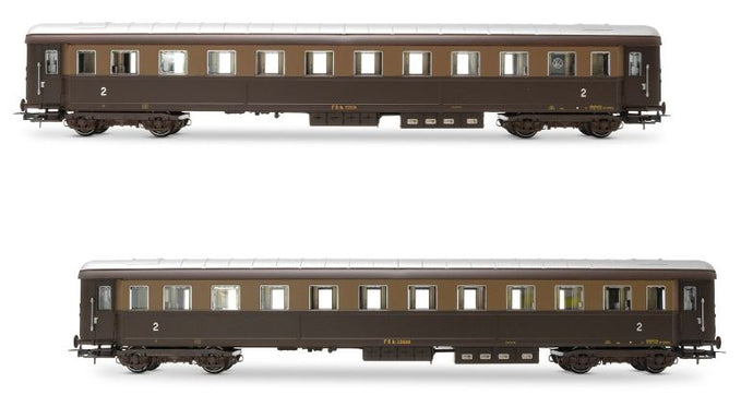 FS 2 CARROZZE 1 2a CLASSE C/SCOMPART.RISTORO 1 2a CLASSE EP.III-IV 1:87