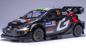 Toyota GR YARIS RALLY1 HYBRID #33 EVANS/MARTIN RALLY SWEDEN 2024 sort/hvid/rød 1:18